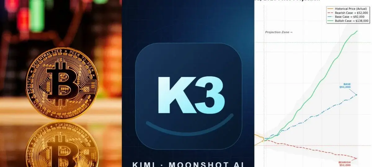 Kimi K3 của Moonshot AI dự đoán Bitcoin sẽ tăng lên 92000 USD trong năm nay